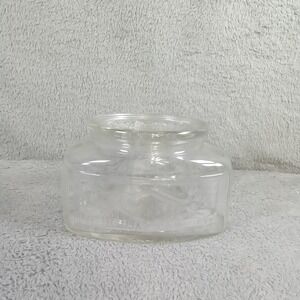 Vintage Clear Pressed Glass Hexagon Candy Dish Scroll Pattern Apothecary Jar Lid